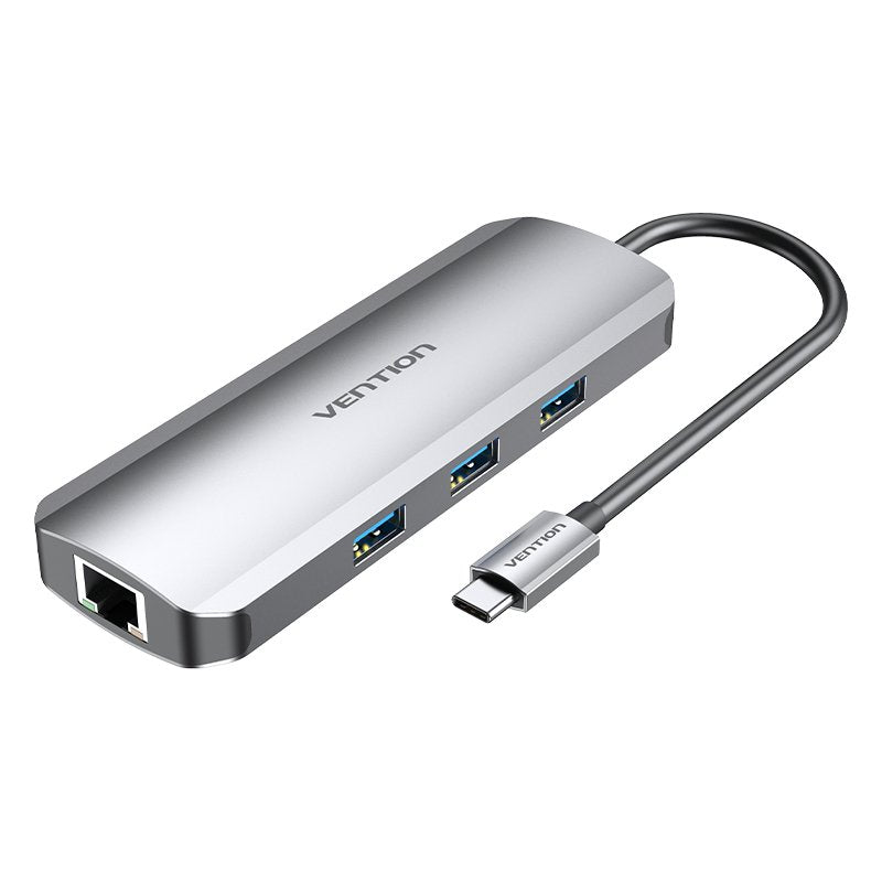 Vention Docking USB Type-c Tolhb 1x HDMI 3x USB 1x USB Type-c Pd 1x RJ45 1XLECTOR Cards SD 1X microSD Jack 3.5