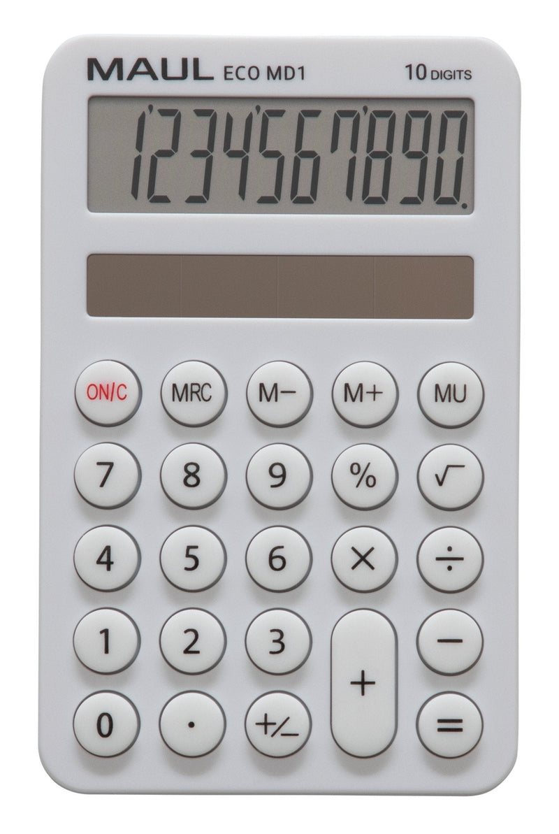 Maul Calculator Eco Md 1 Calculator Solar With 10 Dígitos And 5 Funciones Calculator Bolsillo Plastic 60% Reci