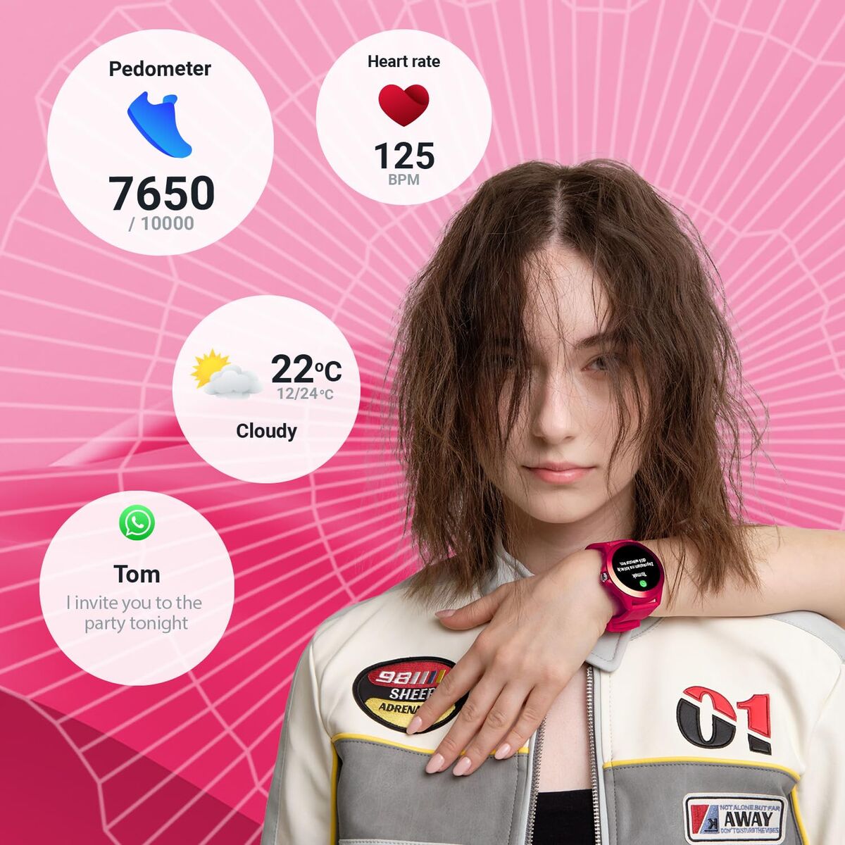 Forever Smartwatch Forever Cw-300 Pink 1,2"