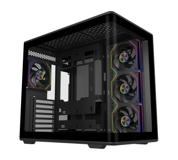 Cooler Master PC Case Elite 600 Semitorre ATX/microATX/Mini-itx - 4 Fans 120MM RGB - Vista Panoramica - Double