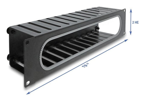 Delock 19? 2 He Organiser Cables Rangierpanel With Opening And Protector Bordes Black — image 1