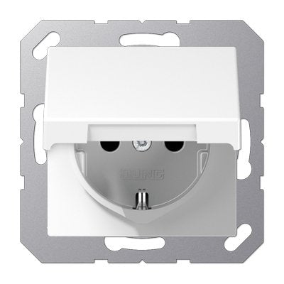 Jung A1520KLWW Schuko Steckd.m.tapa Abatible White Alpino