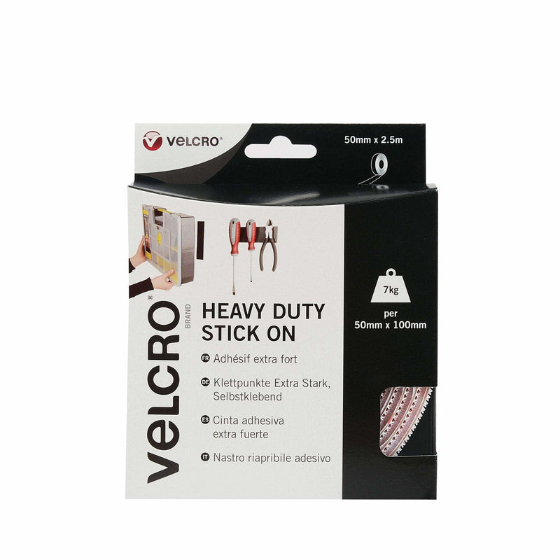 Velcro Tape Velcro Extra Stark Self-adhesive Haken & Flausch 50MM X 2.5M White
