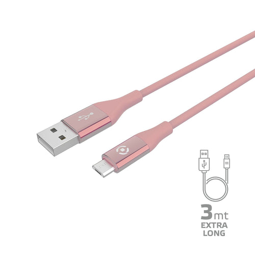 Celly USBMICROCOL3MPK USB Cable 3M USB a Micro-usb B Pink — image 1