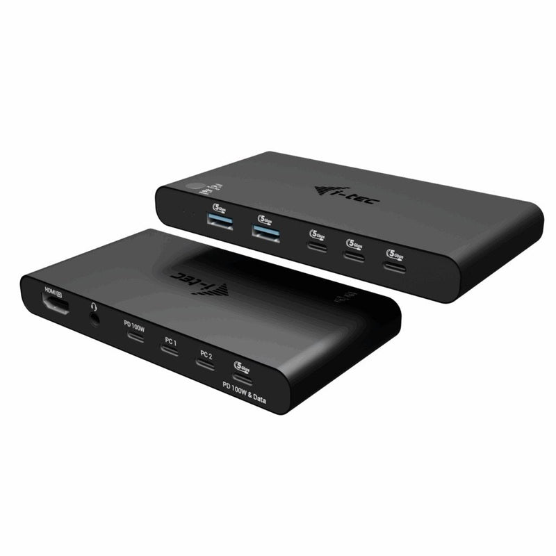 I-tec KVM Docking Station HDMI For 2 Hosts 1x HDMI 3x USB-C 3.2 GEN1 2x USB-A 3.2 Gen 1 1X 3.5MM Audio Mic Pow
