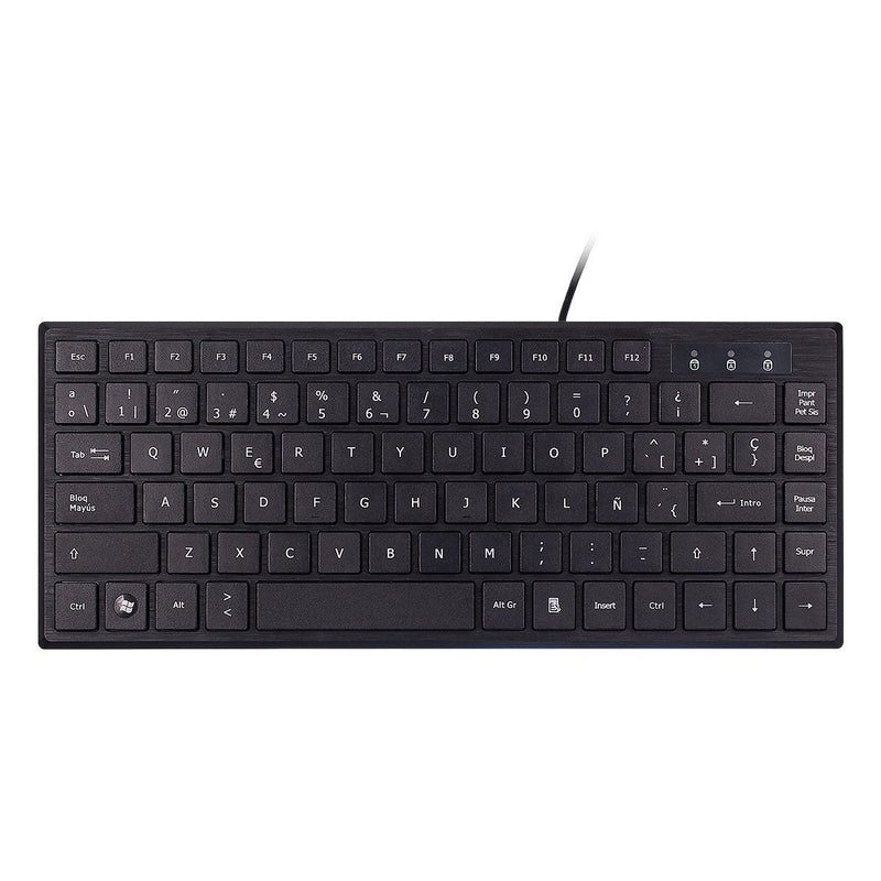 Unykach Keyboard Spanish KB 302 Mini - USB QWERTY Black