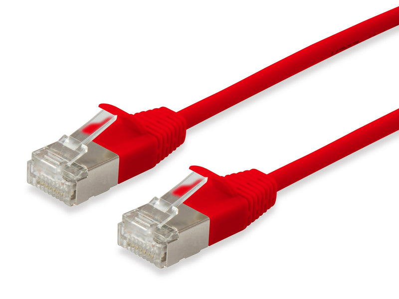 Equip Network Cable CAT.6A F/FTP 2x RJ45 5.00M Red Slim Lszh