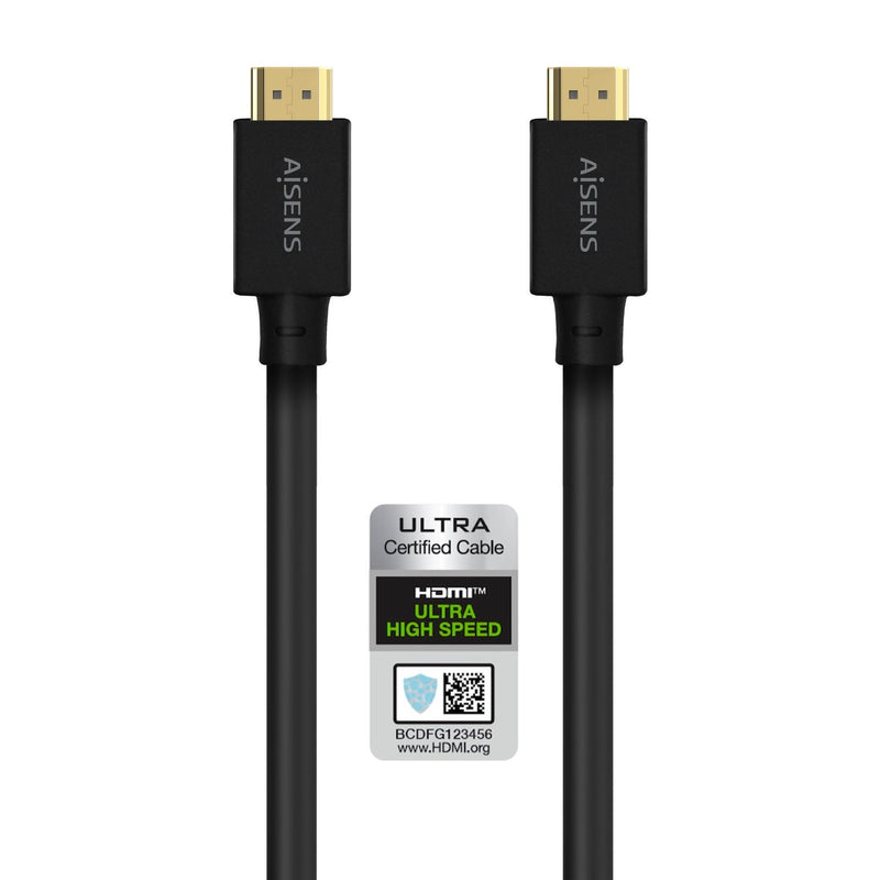 Aisens HDMI Cable V2.1 Ultra High Speed/Hec 8K@60HZ 48Gbps - a/m-a/M - 5M - Black