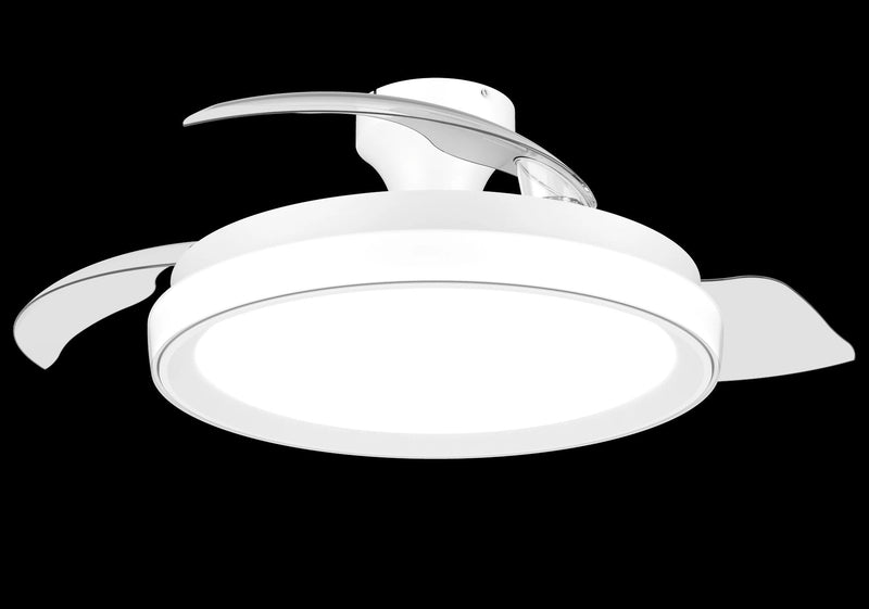 Fan Ceiling With Aspas Retráctiles, LED 3 Cct, DC 28W + 35W, Model Bliss, White Ø106CM