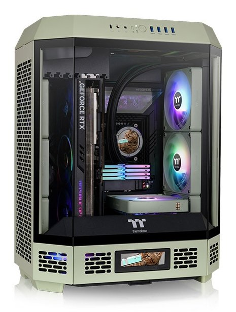 Thermaltake PC Case The Tower 600 Green Claro, Glass Tempered X 3 CA-1Z1-00MEWN-00