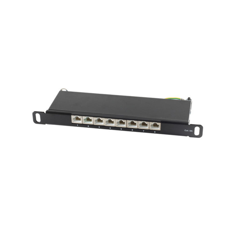 S-impuls 10-RJ45-PATCHPANEL 0,5HE, 8-PORT, CAT.6A STP, Sw