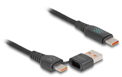Delock USB 2.0 Cable Charging USB Type-c + USB Typ-a Male a 2M — image 1