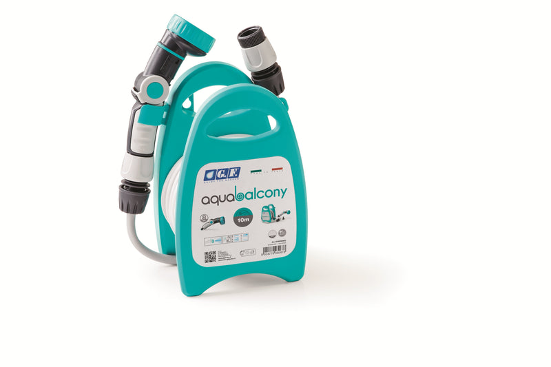 Kit Miniportamanguera Aquabalcony Equipado With 10M Hose Lanza Ergo 8 Jet And 2 Racores. Colour Blue GF8026585