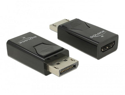 Delock Adapter DisplayPort 1.2 Male a HDMI Female 4K Passiv Black — image 1