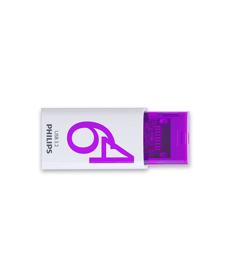 Philips USB 3.2 64GB Click Series Gen 1 USB-C Unit Flash USB 128GB USB Type a 2.0 Silver