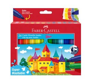 Faber-castell Jumbo Pack 24 Markers Punta Gruesa - Ink With Base Water Washable - Colours Surtidos — image 1