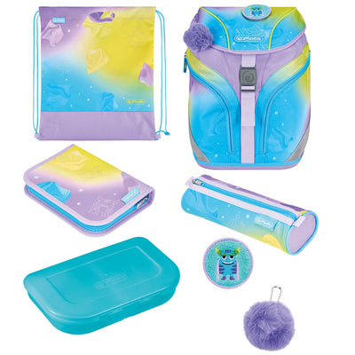 Herlitz Softlight Greenline Little Monster Set Of Backpack School Chica Poliéster Blue Lila, Yellow — image 1