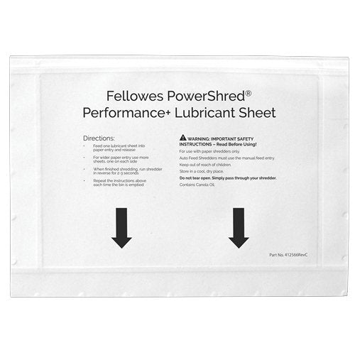 Fellowes Hojas Lubricantes Paper Shredder Pack 10