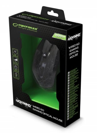 Esperanza EGM211R MX211 Mouse Gaming Iluminación Cableado 6D Optical Mouse USB MX211-RED — image 1