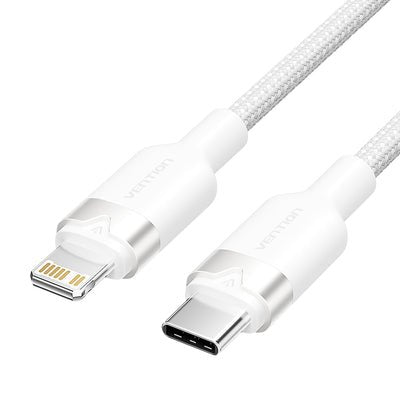 Vention USB Cable Type-c Lightning Lalwh USB Type-c Male Lightning Male 27W 480Mbps 2M White
