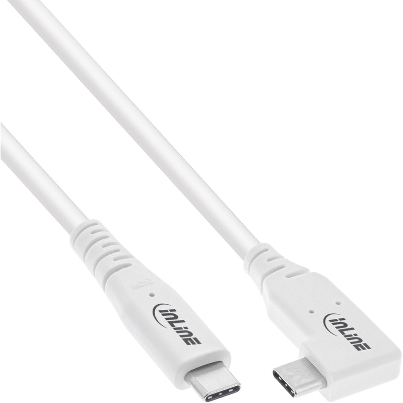 Inline USB4 Cable USB Type-c, One Side Angled, Pd 240W, 8K60HZ, Tpe White, 1.5M