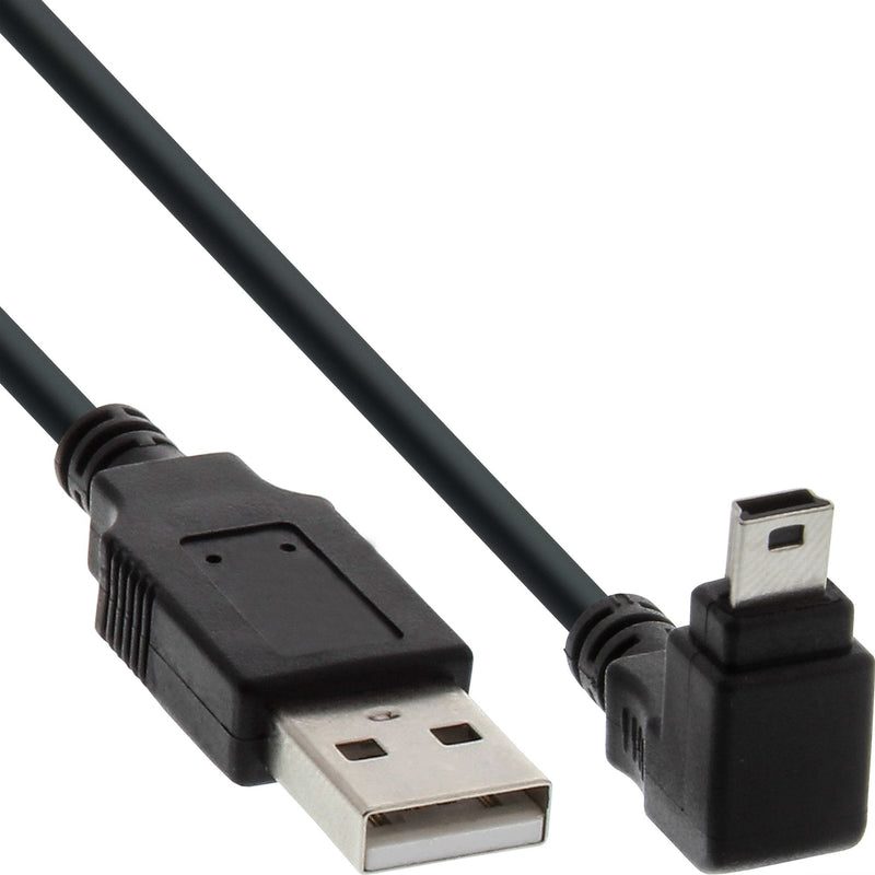 Inline USB Type a Male a Mini-usb Male 5 Pines Hacia Abajo Ángulo 90° Black 0,3M