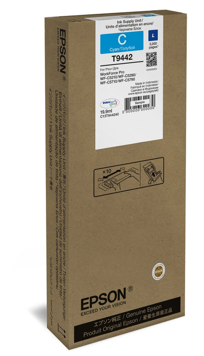 Epson Cartridge Genuine T9442 Cyan - C13T944240 ML-19.9PAG-3000 — image 1