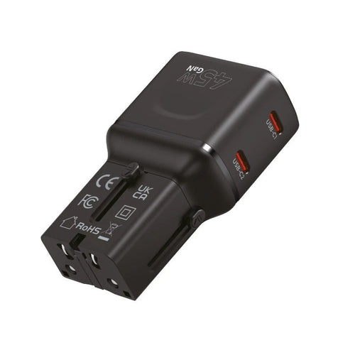 Mobile Origin 45W Travel Adapter Eu/Us/Uk/Au PW26, Black — image 1