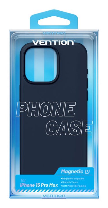 Case Silicone With Magsafe Vention KUFL0-40 Compatible With Iphone 15 Pro Max. Blue — image 1