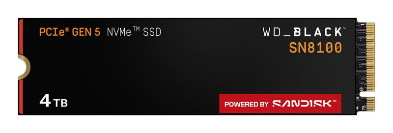 Western Digital Drive SSD Black SN8100 4TB M.2 Pci Express 5.0 NVMe TLC 3D Nand WDS400T1X0M