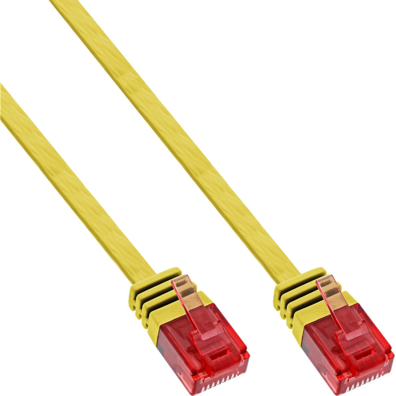 Inline Flat Ultraslim Network Cable U/UTP CAT.6 Gigabit Ready Yellow 7M