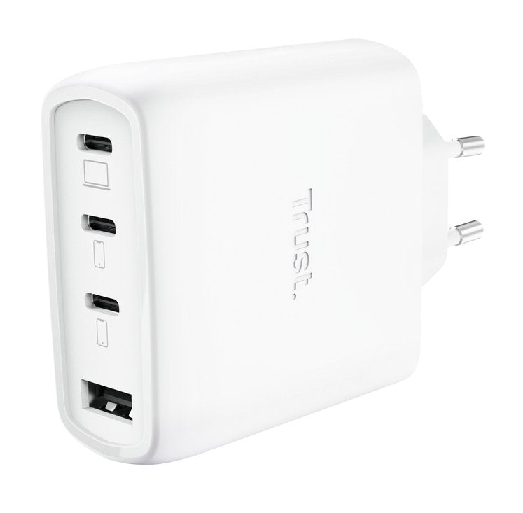 Trust Pared Cargador GaN Maxo 65W 26068 3x USB Tipo-c 1x USB Includes USB Cable Tipo-c 65W