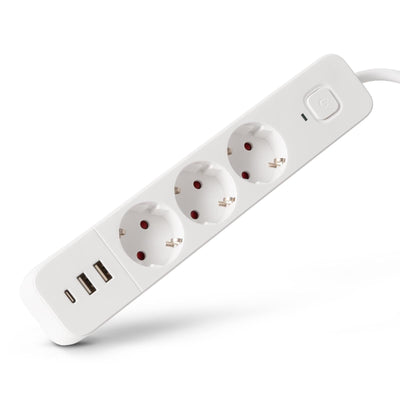 Entac Power Strip 3VÍAS With 2x USB-A And 1x Usb-c, Cable 1,5M, White — image 1
