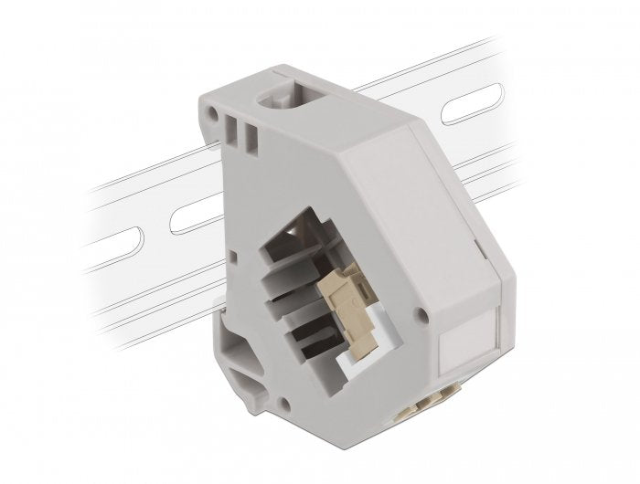 Delock Adapter Carril Din With Keystone Lc Duplex Connector Female a Lc Duplex Connector Female Beige