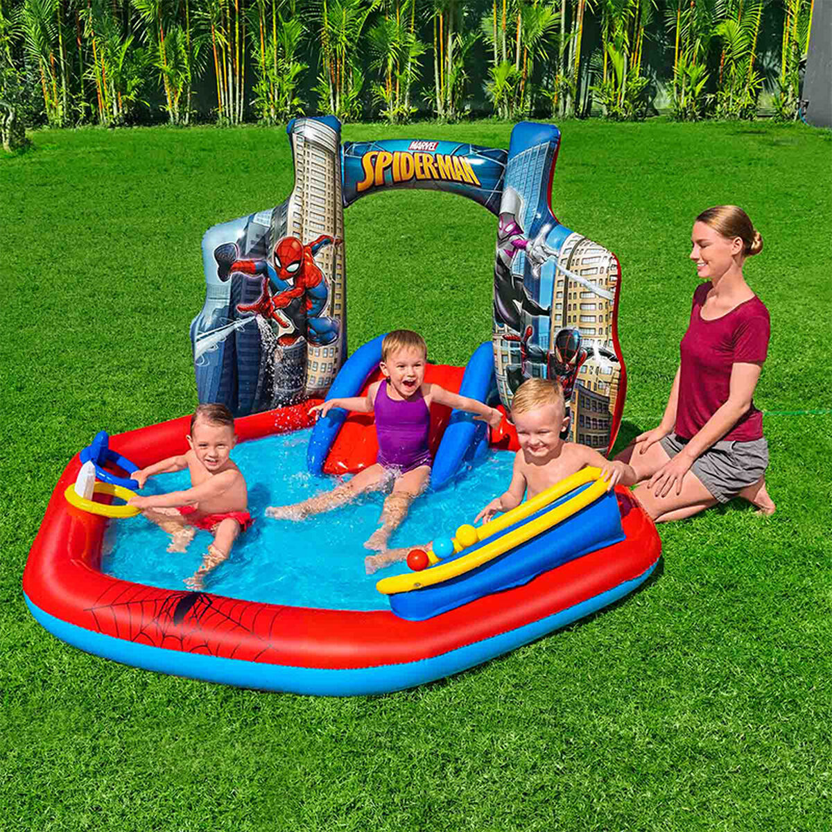 Bestway Children's Pool Bestway Spiderman 211 X 206 X 127 Cm Playground