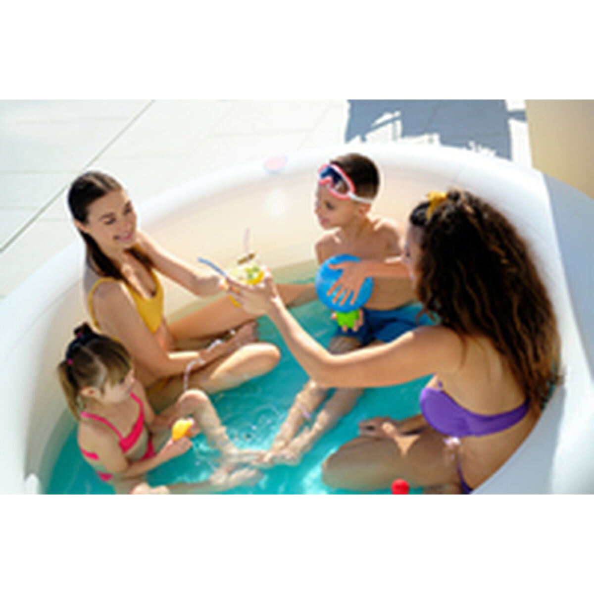 Bestway Inflatable Paddling Pool For Children Bestway Rainbow 206 X 206 X 51 Cm