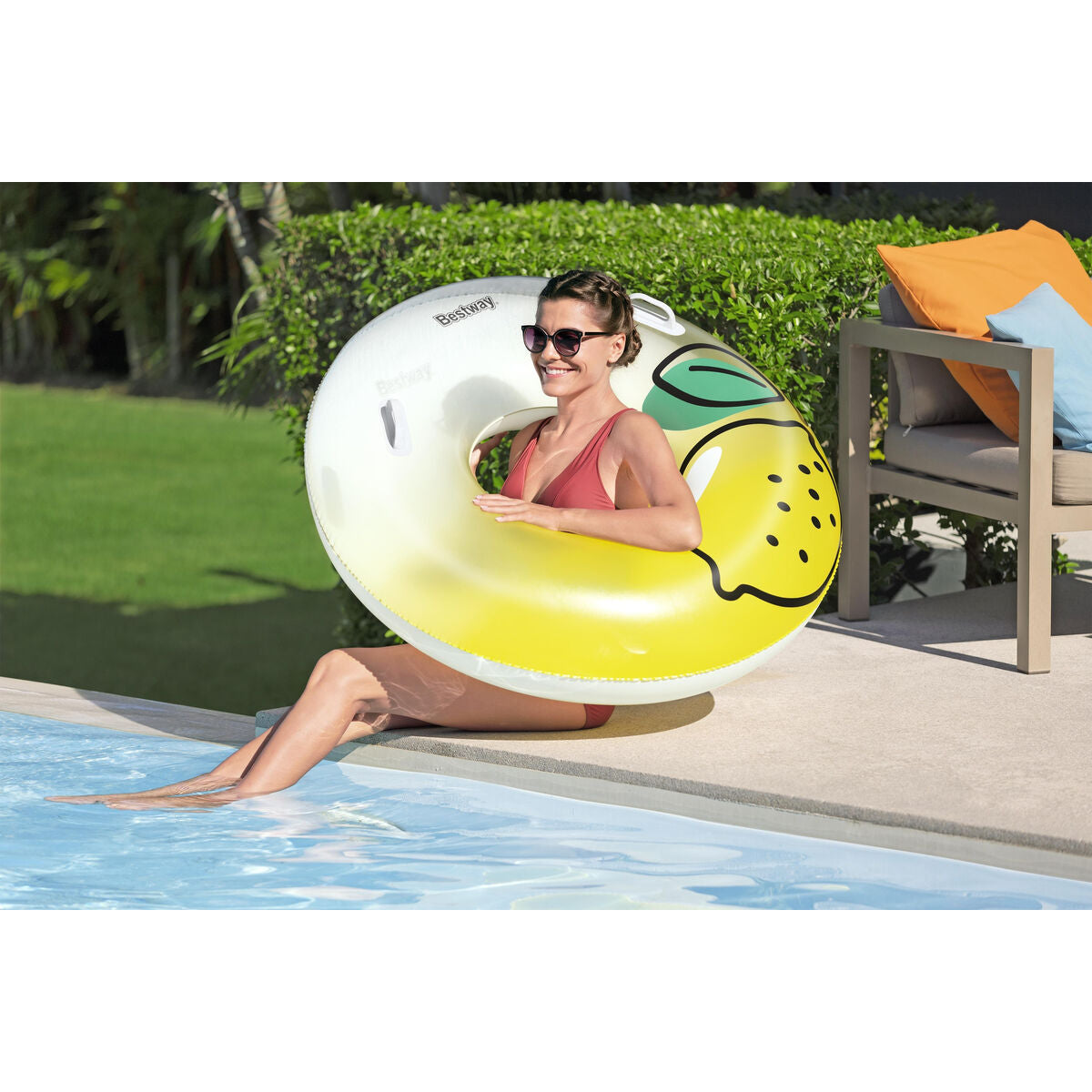 Bestway Inflatable Float With Handles Jungle D114 Cm +12 Years Beach Pool 36448