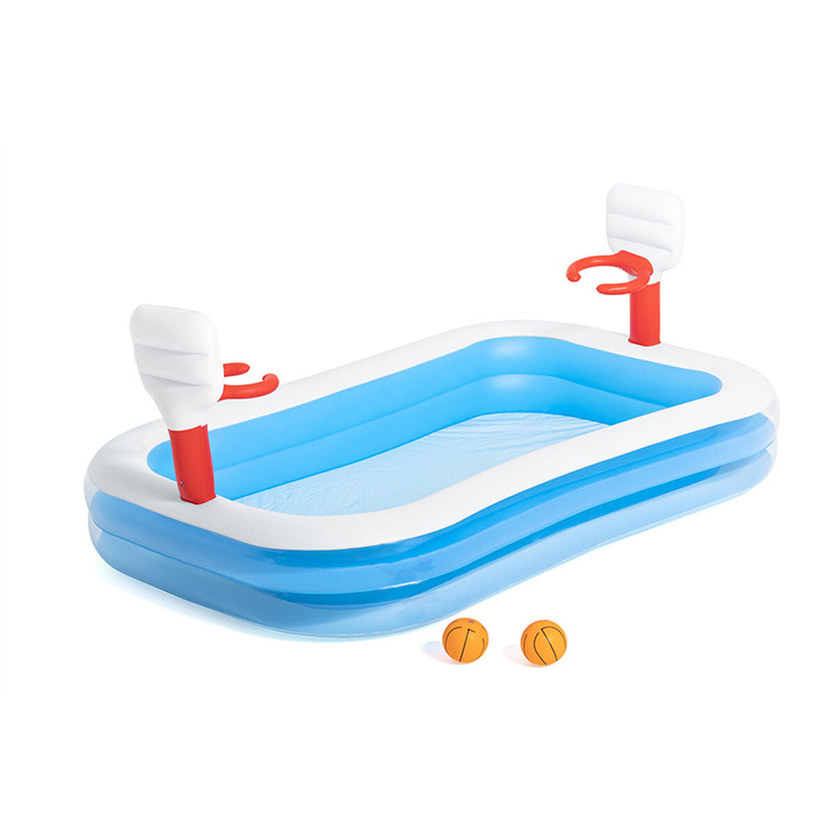 Bestway Inflatable Paddling Pool For Children Bestway 636 L 254 X 168 X 102 Cm Basketball