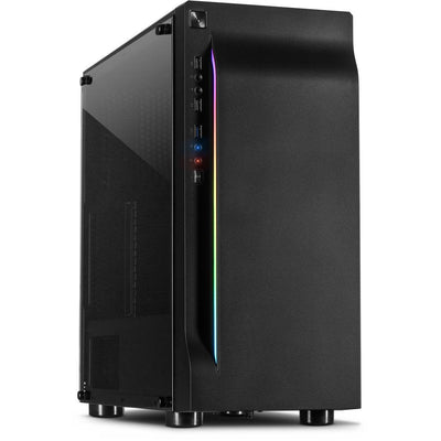 PC Case Inter-tech A-3411 Creek, Black Atx, Itx, microATX, Red/Green/Blue Frente — image 1
