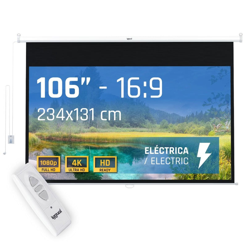 Iggual Screen Projector Motorizado 234X131 Cm Cont Remote 2,69M (106\1) 2,34M 131CM 16:9 White