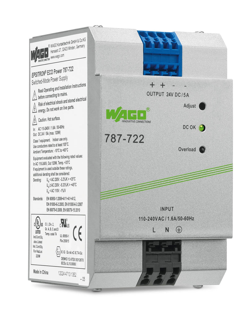 Wago 787-722 Eco- Power Supply 24V 5A Prim. Getaktet