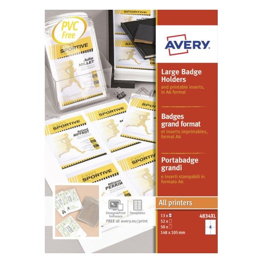 Avery Zweckform 4834XL Einsteckschild Board Identificativa B X H - A6