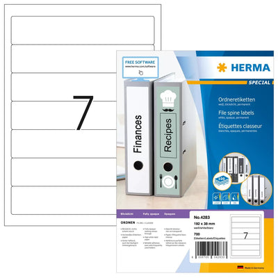 Herma Labels Ring Binder 38,0 X 192,0MM White — image 1
