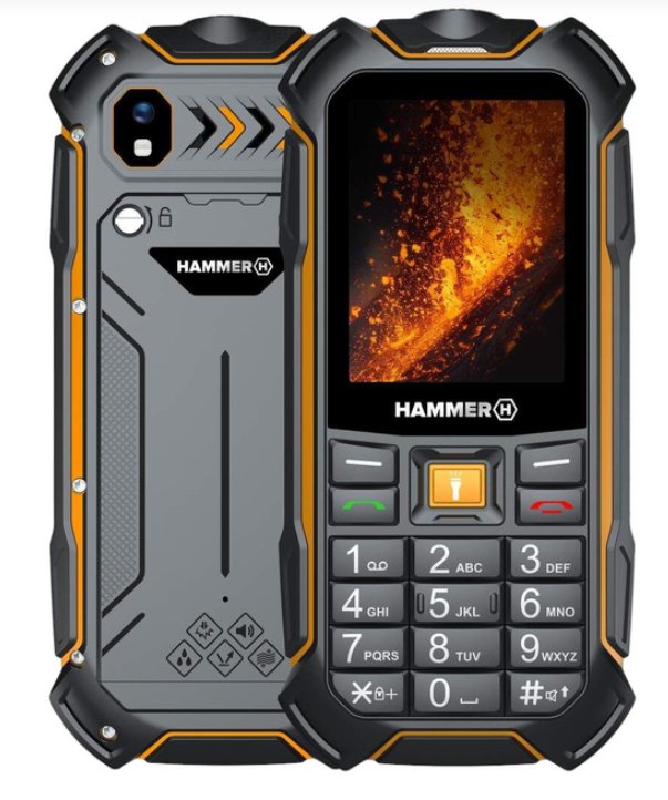 Hammer Phone Mobile Phone Rugerizado Boost 2 LTE 2.4 2MPX 4G Black Orange