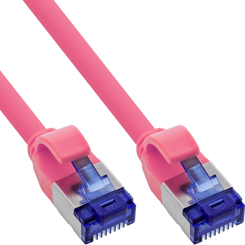 Inline® Network Cable Slim, CAT.6A, S/FTP, Tpe (lszh) Flexible, PoE, Magenta 0.3M