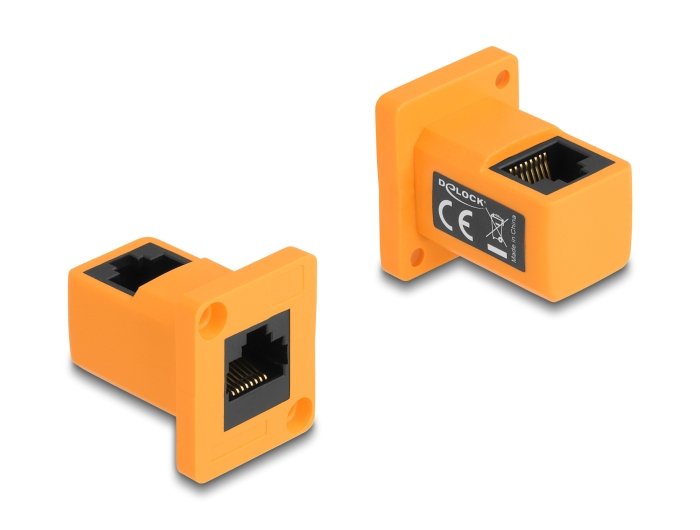 Delock 87997MÓDULO Type-d RJ45 Female a Female Acodado 90° Orange