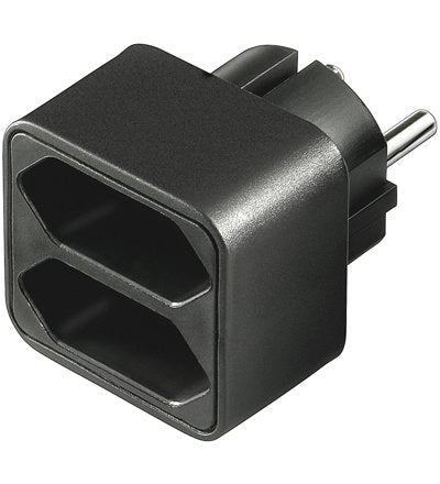 Goobay Power Adapter 1X 2X Euro, Black 51002