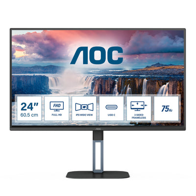 AOC Monitor 23.8 24V5CE/Bk 16:09 1MS HDMI + USB-C IPS Black — image 1