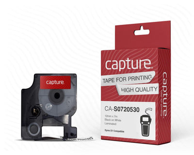 Capture CA-S0720530 Tape Printer Labels Black Sobre White D1 — image 1