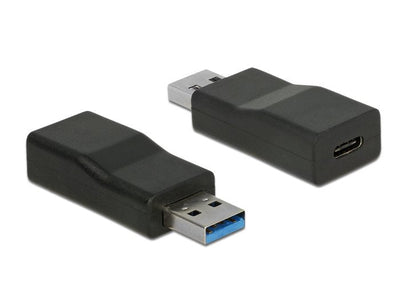 Delock Convertidor USB 3.1 Gen 2 Typ-a Male USB Type-c Female Activo Black — image 1